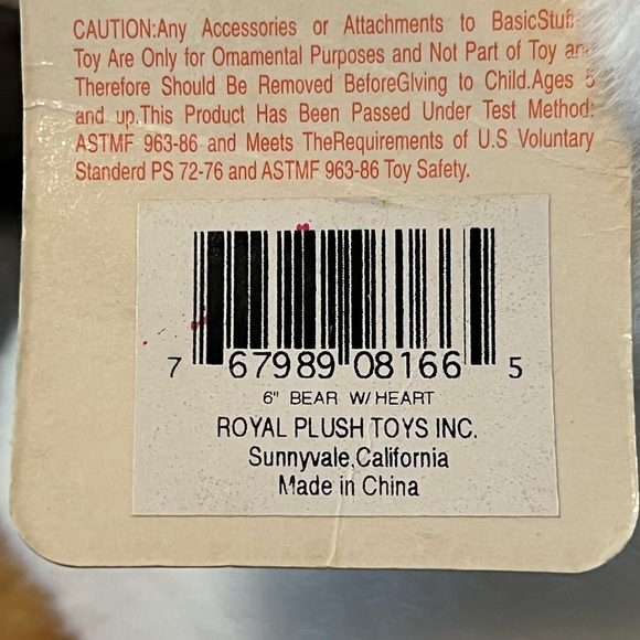 Royal Plush I Love You Heart Bear with White Lace ~ 6” of Cuteness ❤️ Vintage 🧸 - Picture 13 of 16